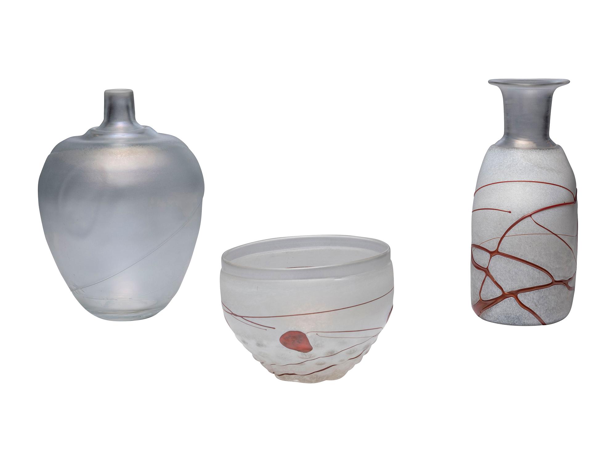Three Art Glass Vessels by Bertil Vallien (Swedish, born 1938) for Kosta Boda