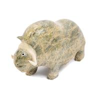 Inuit Carved Serpentine Stone Sculpture of a Muskox