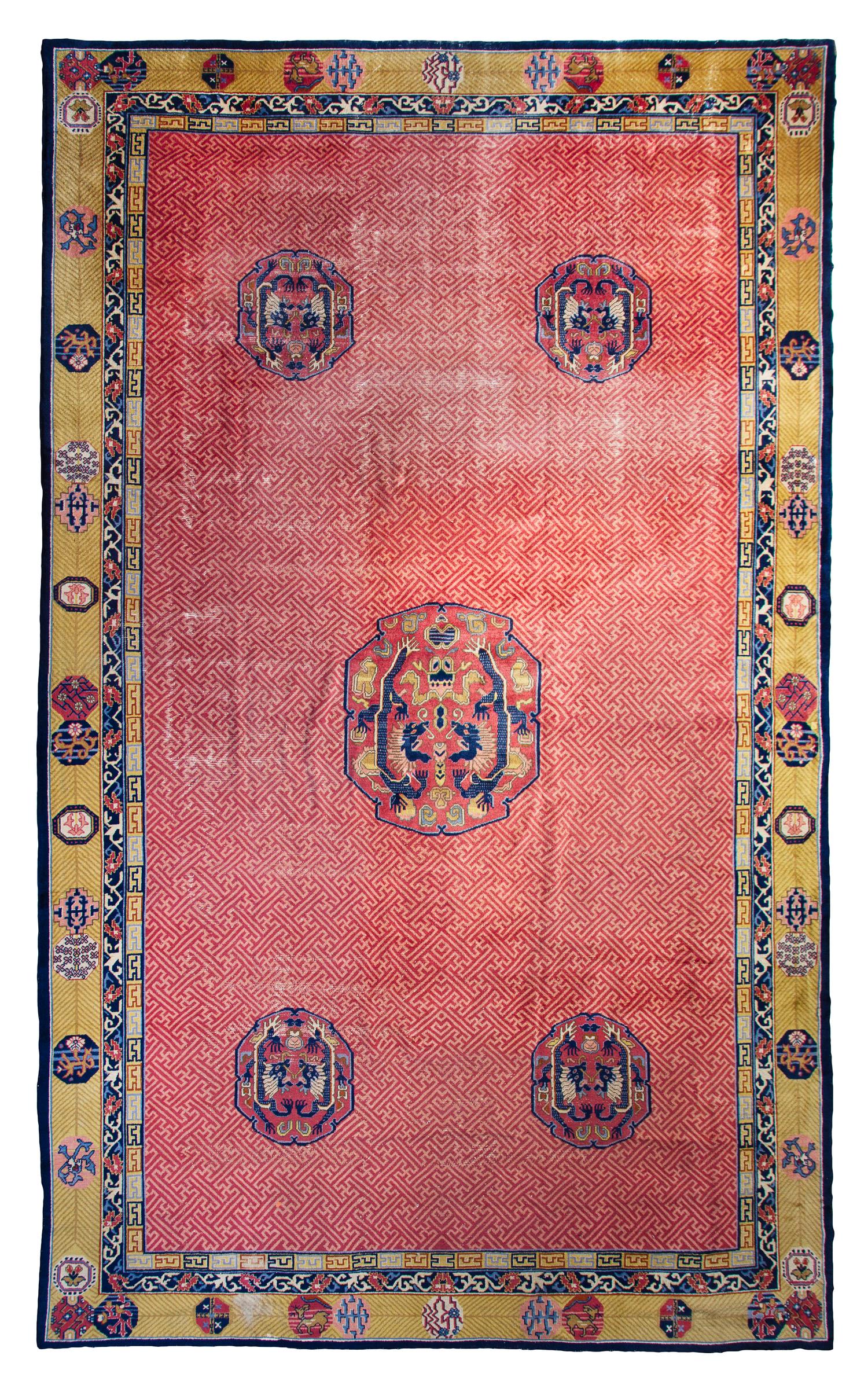 A Chinese Art Deco Style Rug 15 feet 2 inches x 11 feet 4 inches.