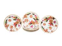 A Set of Six Pseudo-Chinese Export Porcelain Tobacco Leaf Plates
