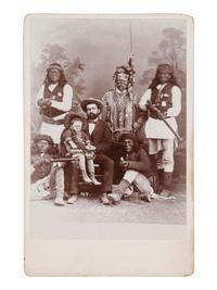 [NATIVE AMERICANS] Cabinet card of Al Sieber's Tonto Apache Scouts with unidentified white subjects