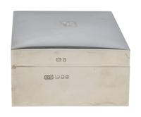 An English Silver Cigarette Box in the Equestrian Taste