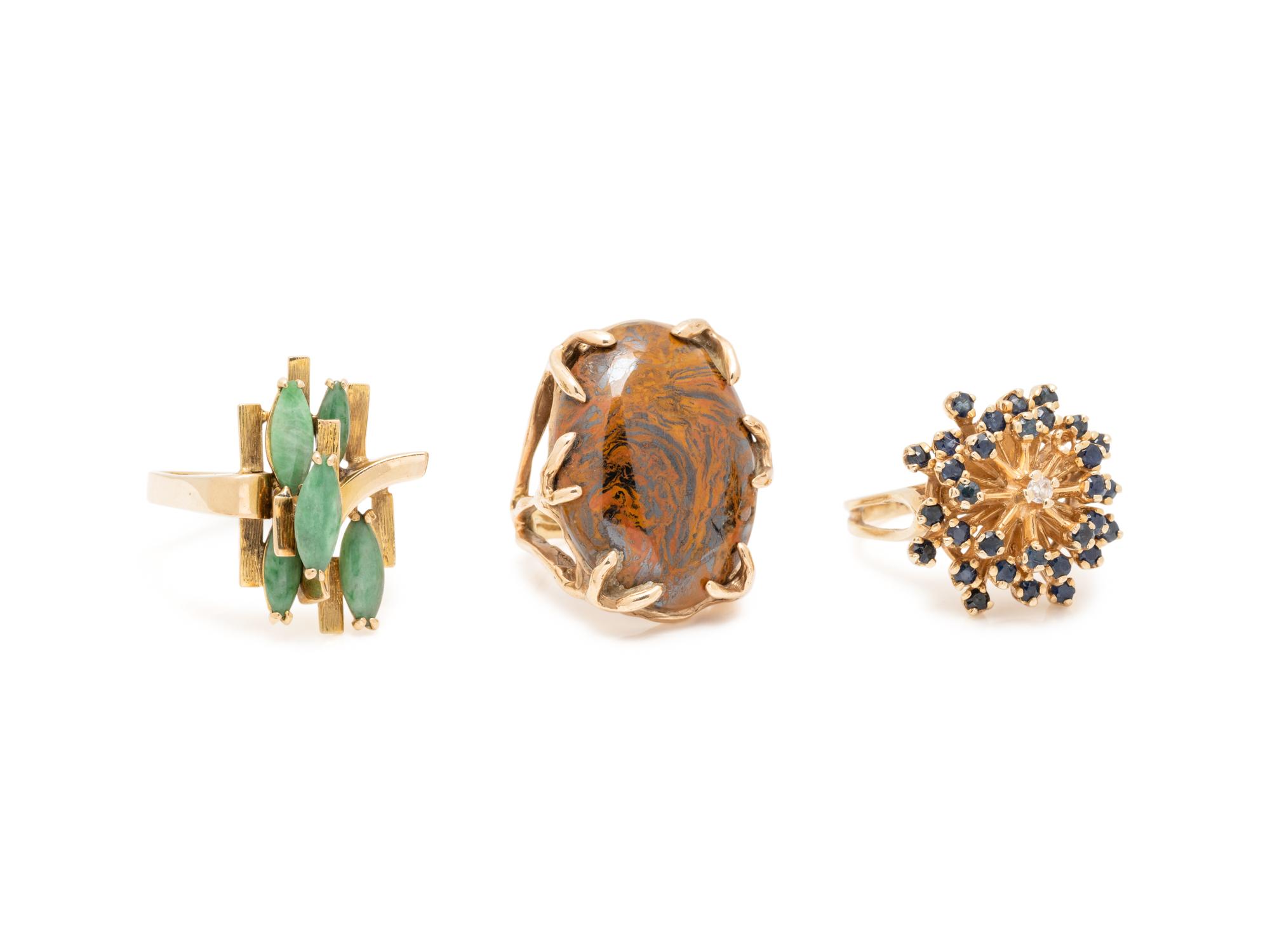 COLLECTION OF YELLOW GOLD RINGS
