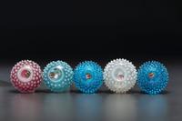 Five Hobnail Glass Barber Bottles