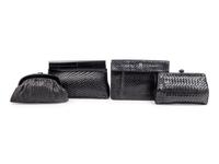 Four Woven Leather Handbags: Two Bottega Veneta, One Fendi, and One De Vecchi, 1980s