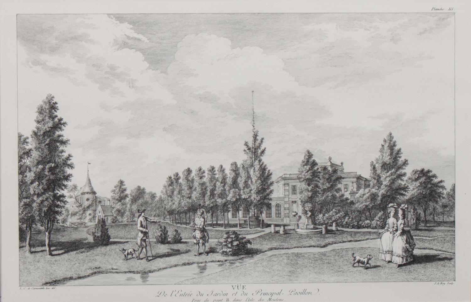 A Group of Eight Black and White Engravings, after Carmontelle 12 1/4 x 19 inches. — 20TH CENTURY