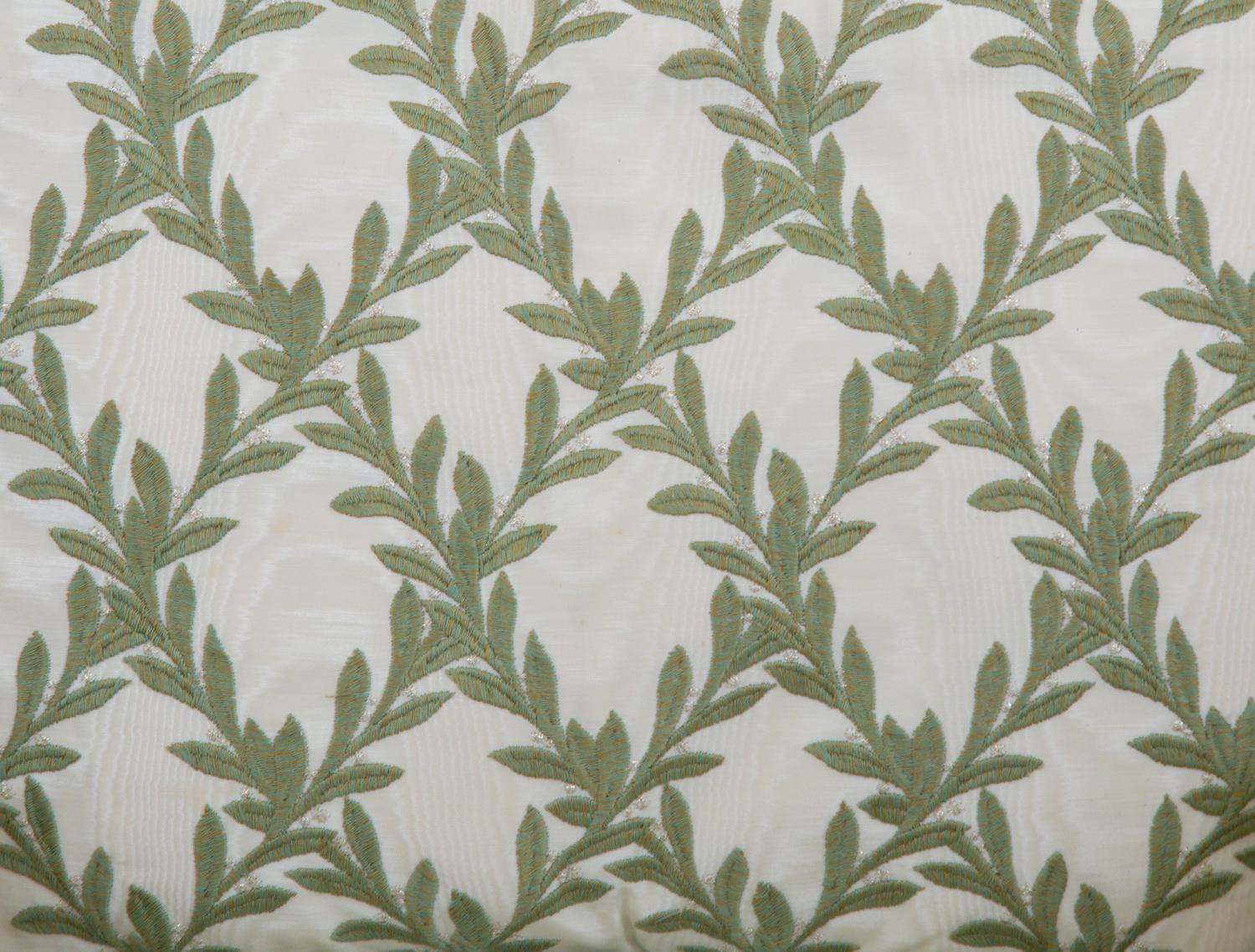 A Pair of French Embroidered Silk Upholstered Club Chairs