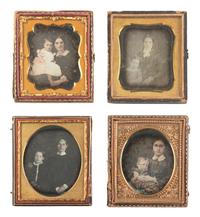 [EARLY PHOTOGRAPHY]. 16 sixth plate daguerreotype family portraits incl. parents with children.