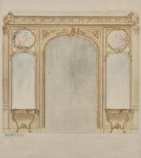 Attributed to Eugène Dienst (French, 19th Century), A Group of Six Hand-Drawn and Painted Studies of French Interiors