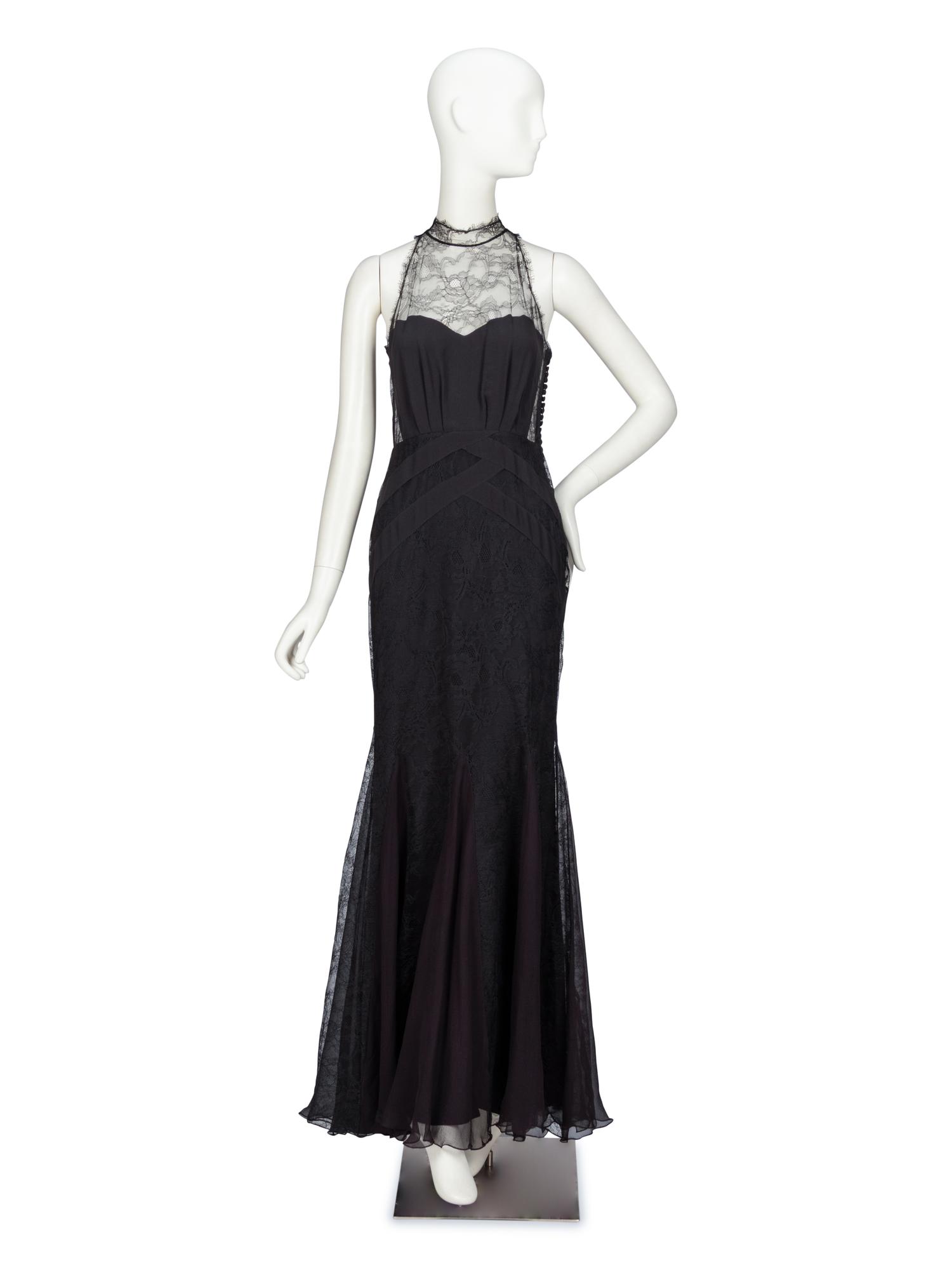 Christian Dior by John Galliano, Black Chantilly Lace Gown, 2009
