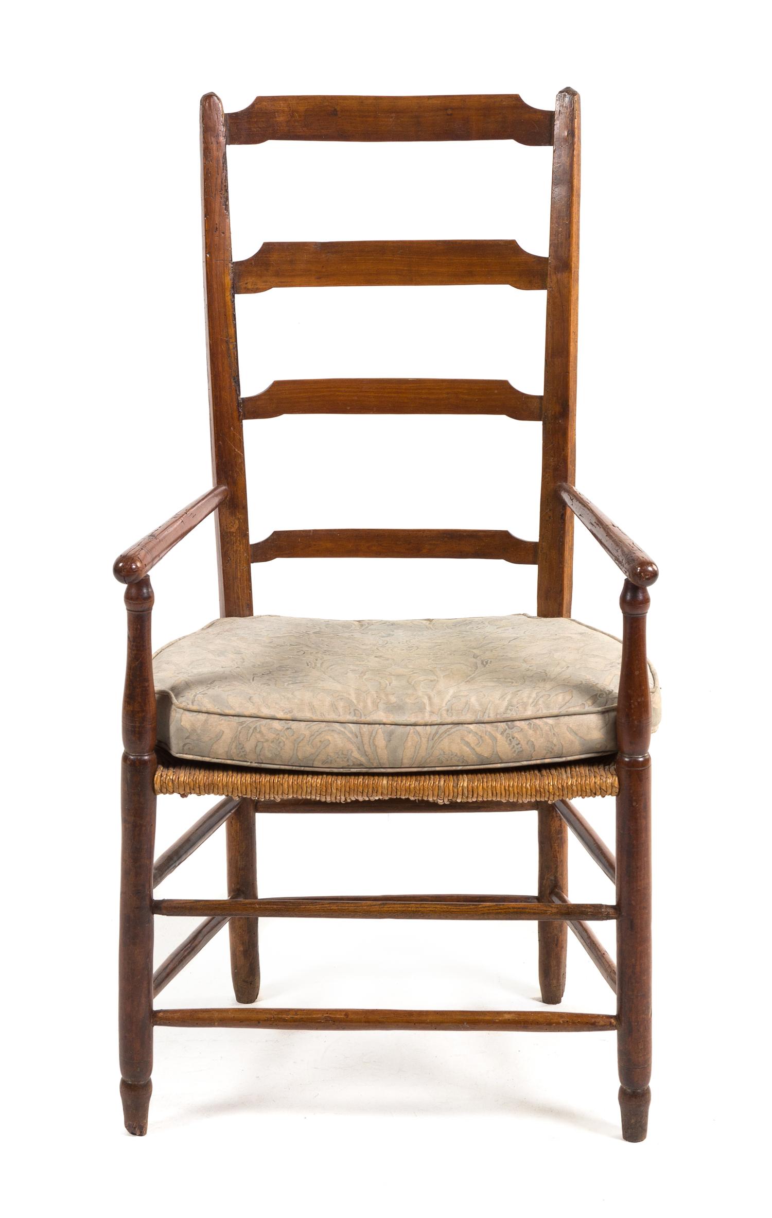 An American Ladder Back Armchair Height 41 inches. — 19TH CENTURY