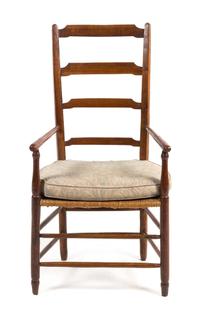 An American Ladder Back Armchair Height 41 inches. — 19TH CENTURY