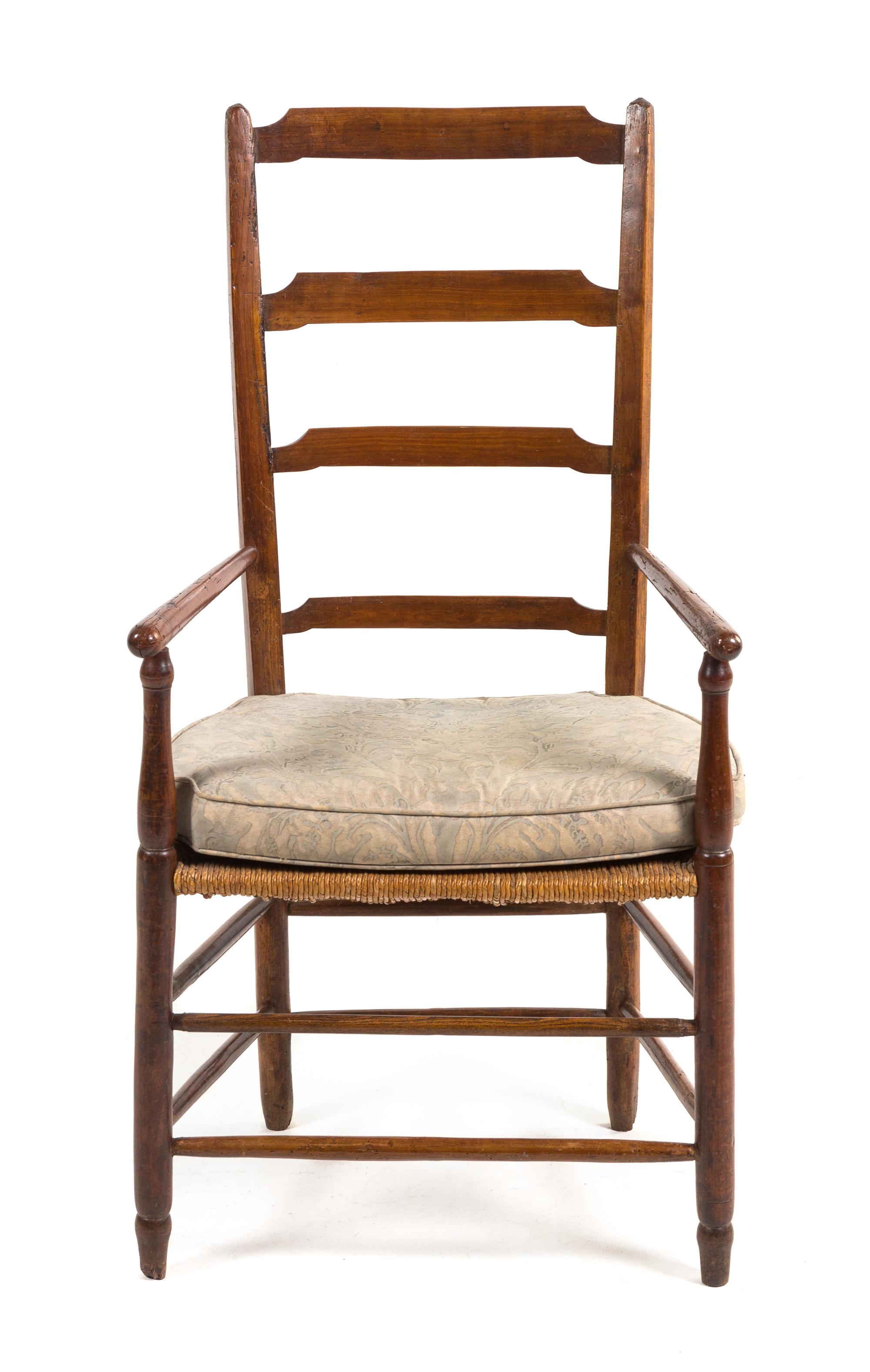 An American Ladder Back Armchair Height 41 inches. — 19TH CENTURY