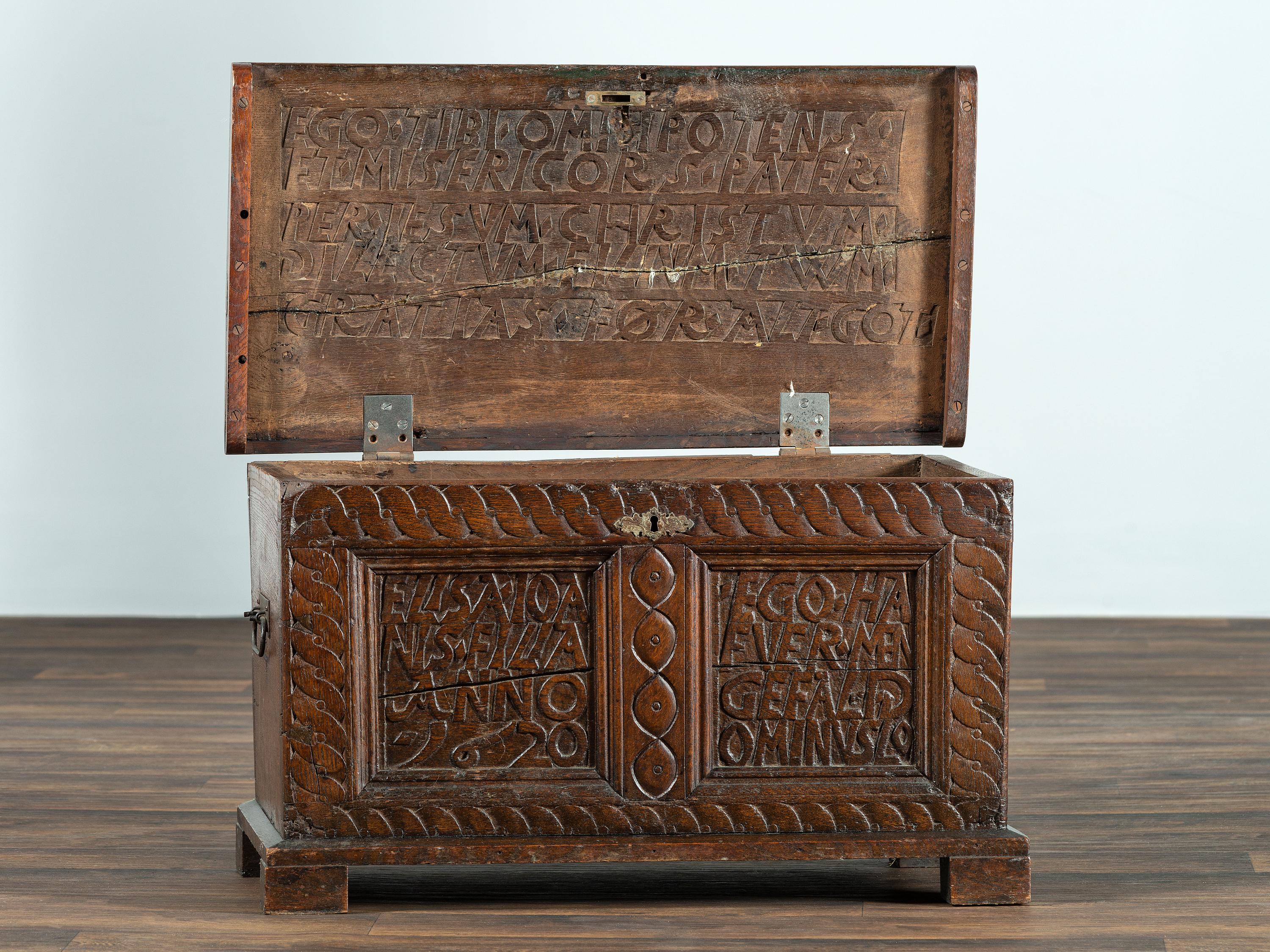 A William and Mary Carved and Paneled Oak Blanket Chest