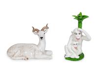 Two Glazed Pottery Animal Figures