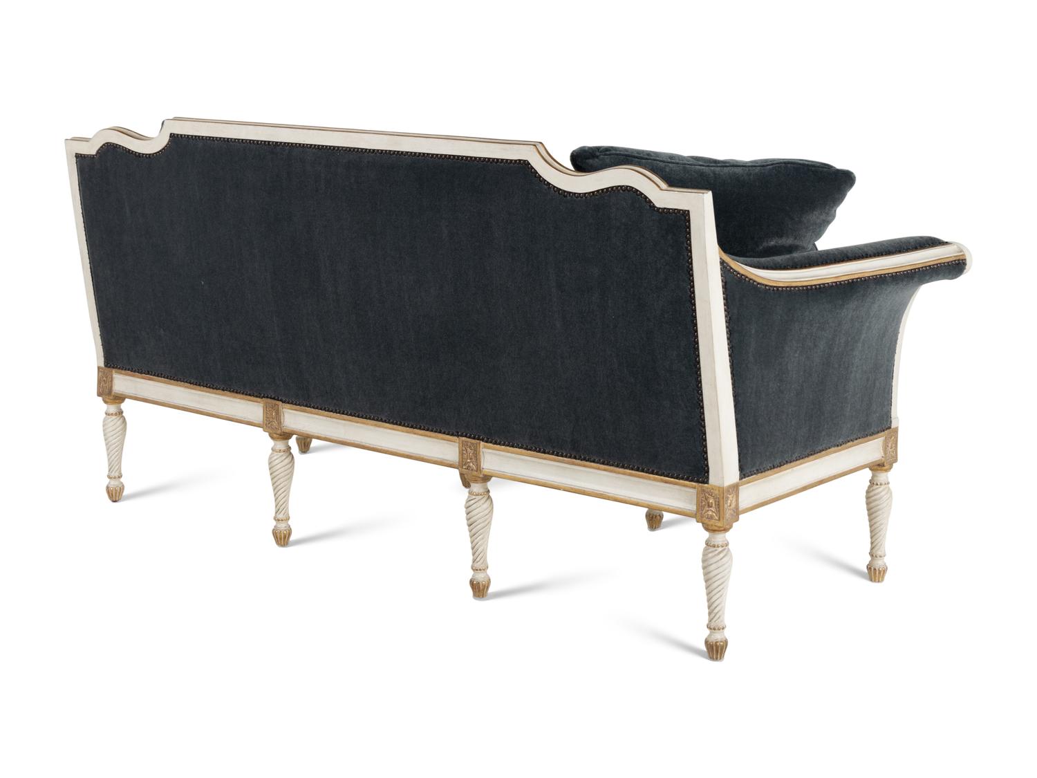 An Ebanista Bergamo Painted and Parcel-Gilt Settee