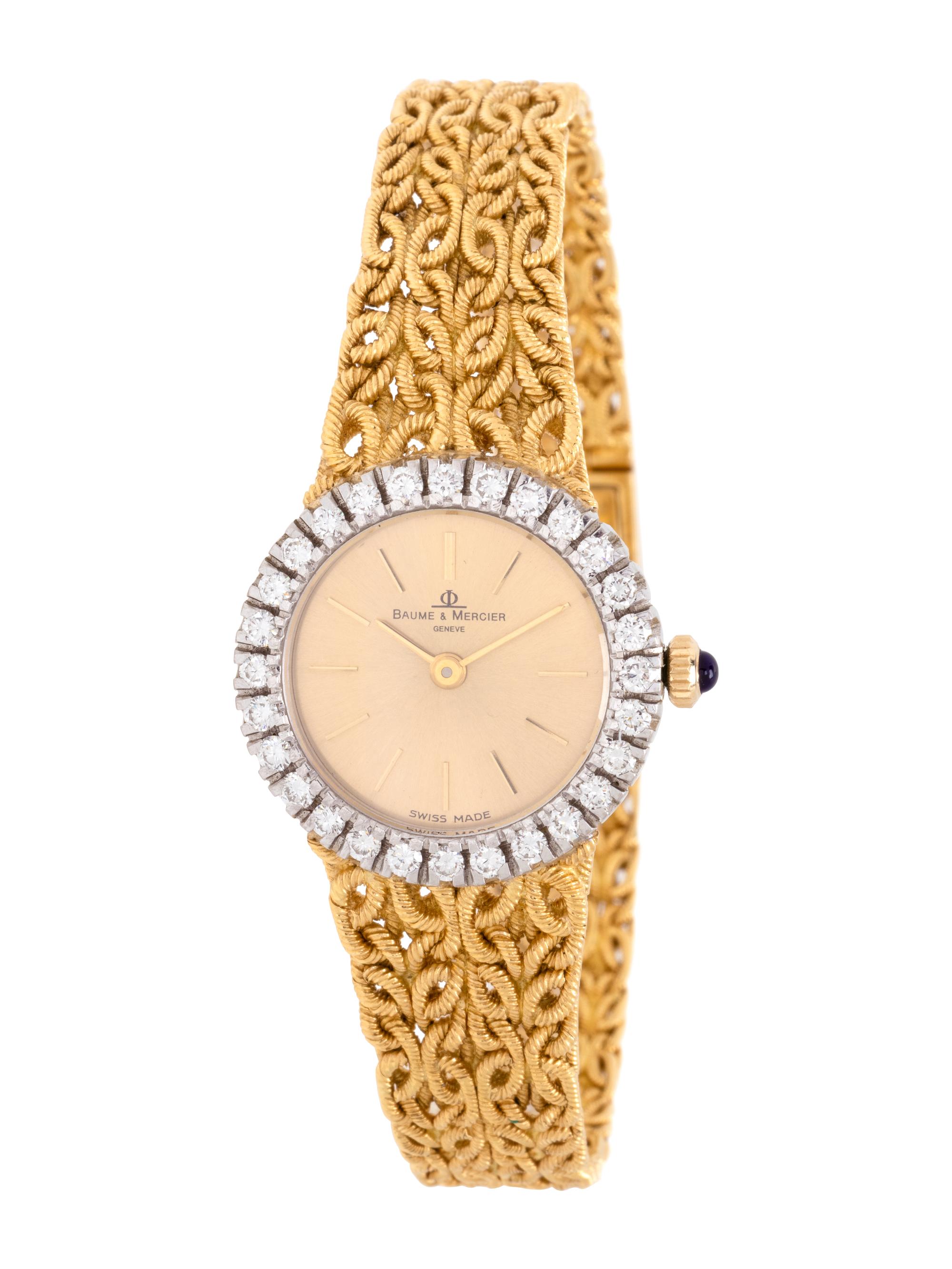 BAUME & MERCIER, 18K YELLOW GOLD AND DIAMOND WRISTWATCH