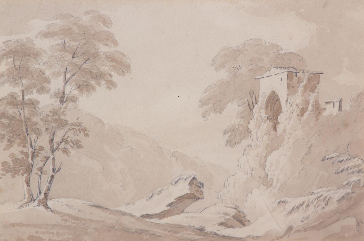 Attributed to Joseph Mallord William Turner, (British, 1775-1851), Untitled, together with another drawing on paper