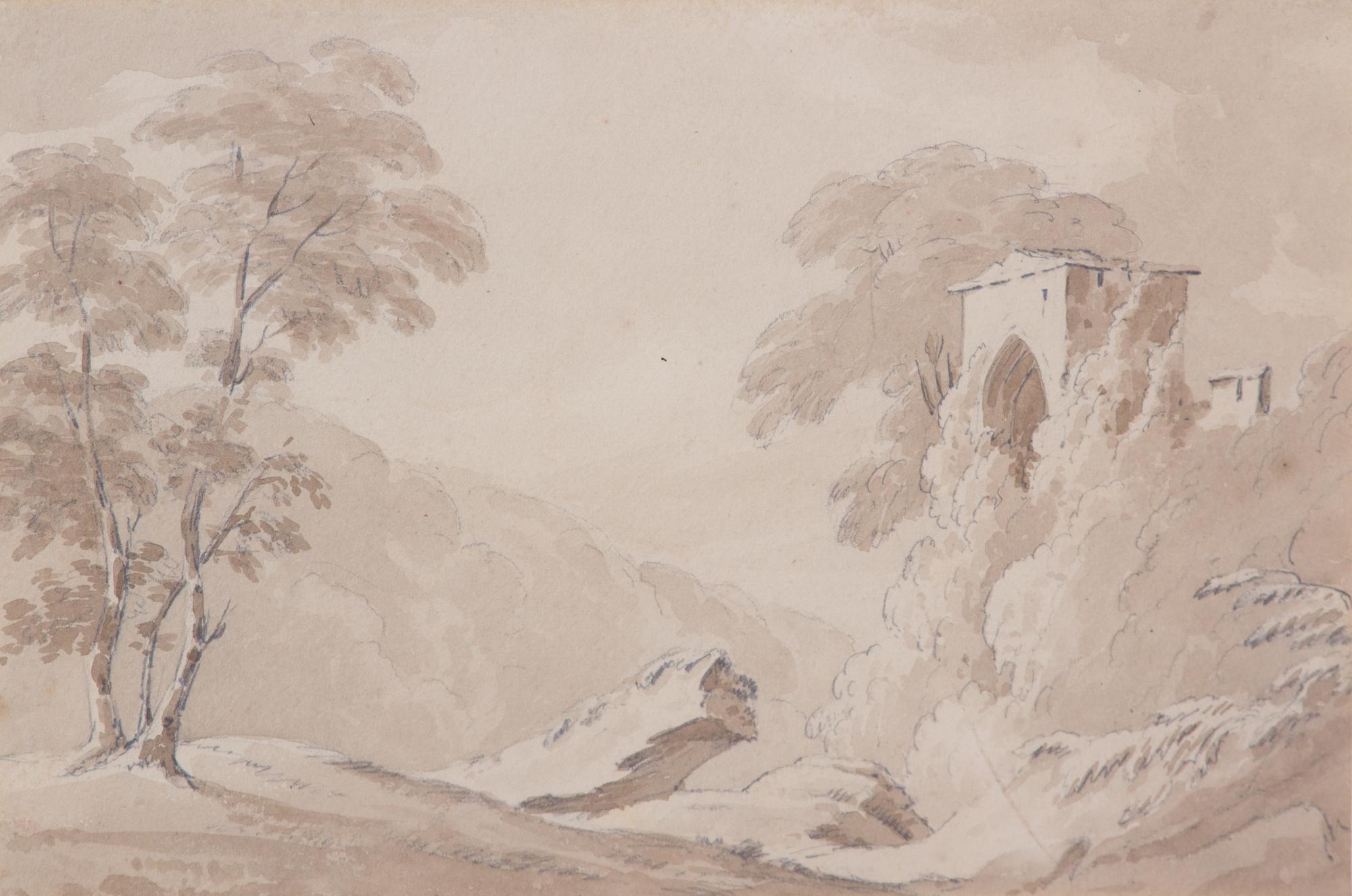 Attributed to Joseph Mallord William Turner, (British, 1775-1851), Untitled, together with another drawing on paper