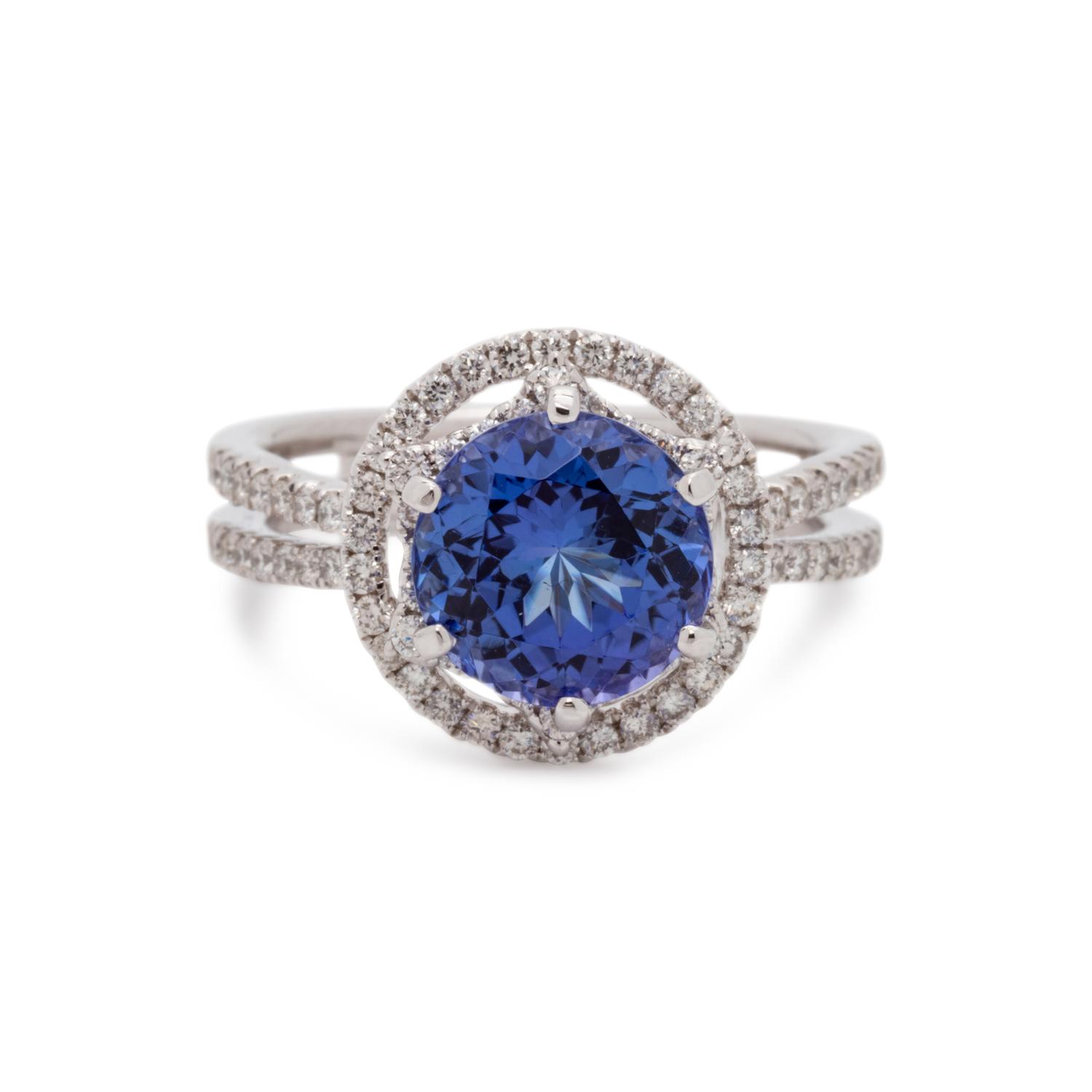 TANZANITE AND DIAMOND RING