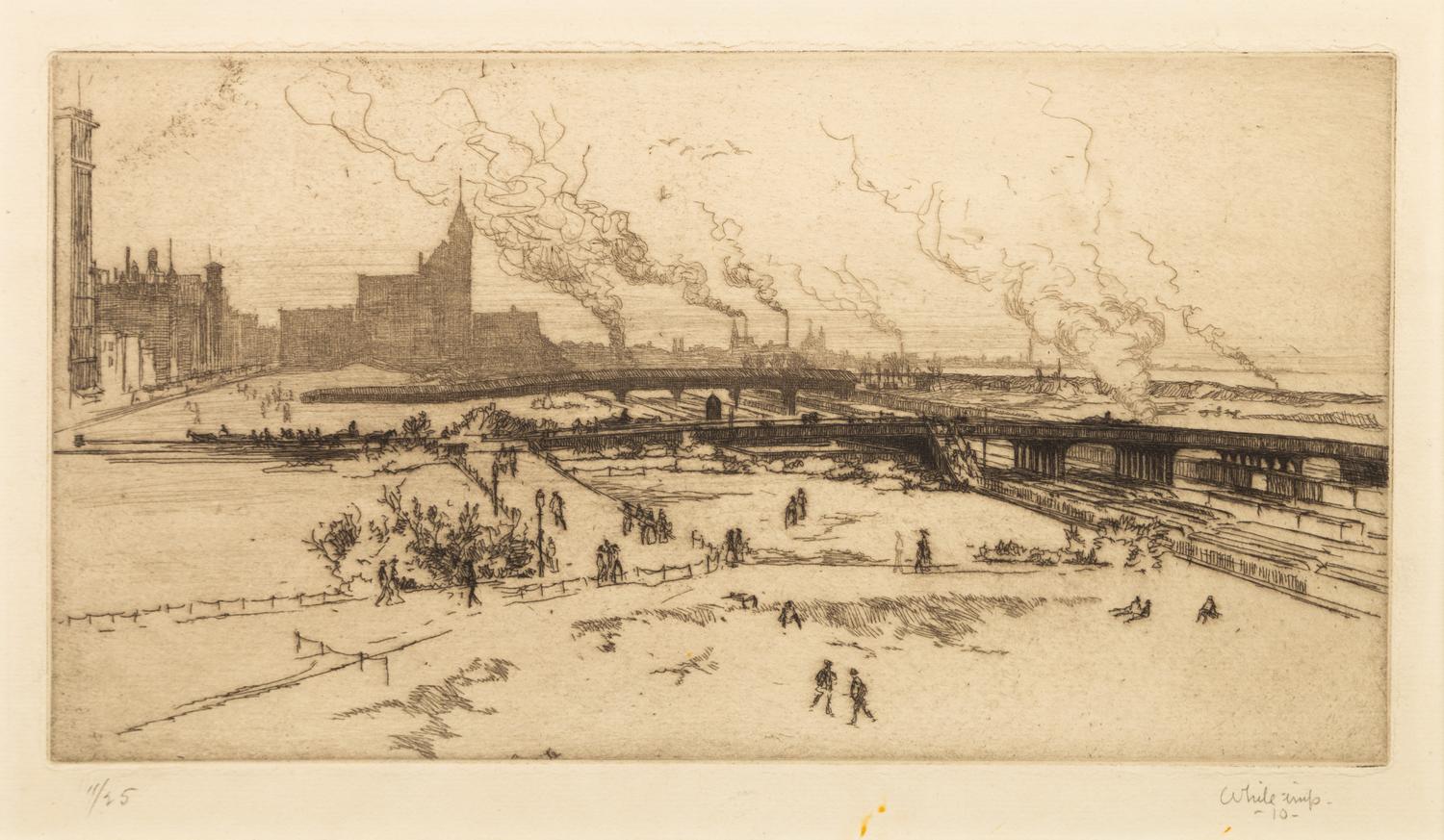 [CHICAGO ARCHITECTURE]. A group of 10 drypoint etchings by Otto J. Schnieder, Karl Warren, S. Chester Danforth and others, including: