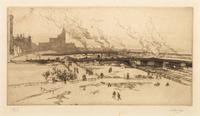 [CHICAGO ARCHITECTURE]. A group of 10 drypoint etchings by Otto J. Schnieder, Karl Warren, S. Chester Danforth and others, including: