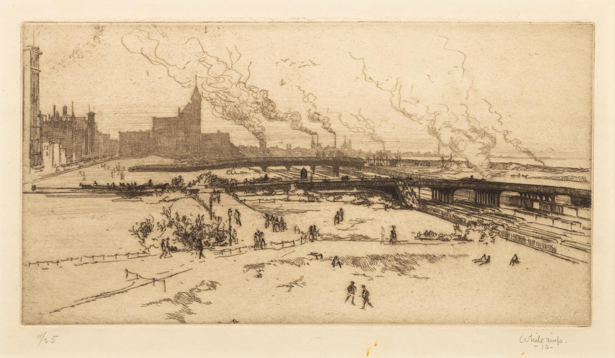 [CHICAGO ARCHITECTURE]. A group of 10 drypoint etchings by Otto J. Schnieder, Karl Warren, S. Chester Danforth and others, including: