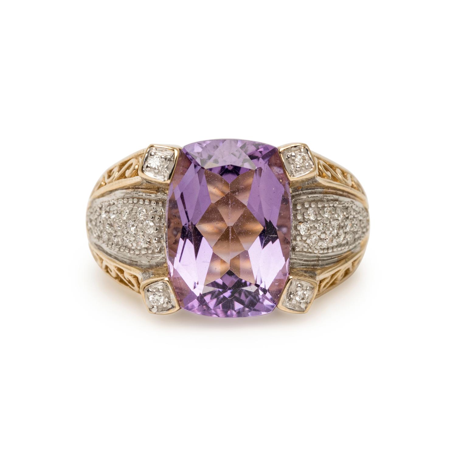 AMETHYST AND DIAMOND RING