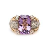 AMETHYST AND DIAMOND RING