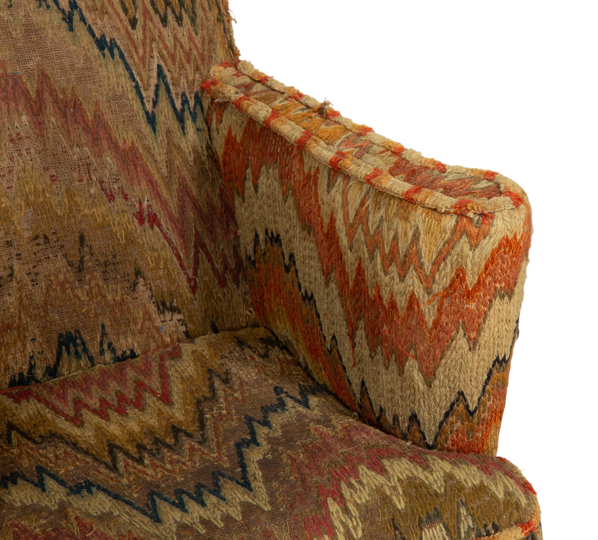 A Pair of Jacobean Style High Back Armchairs