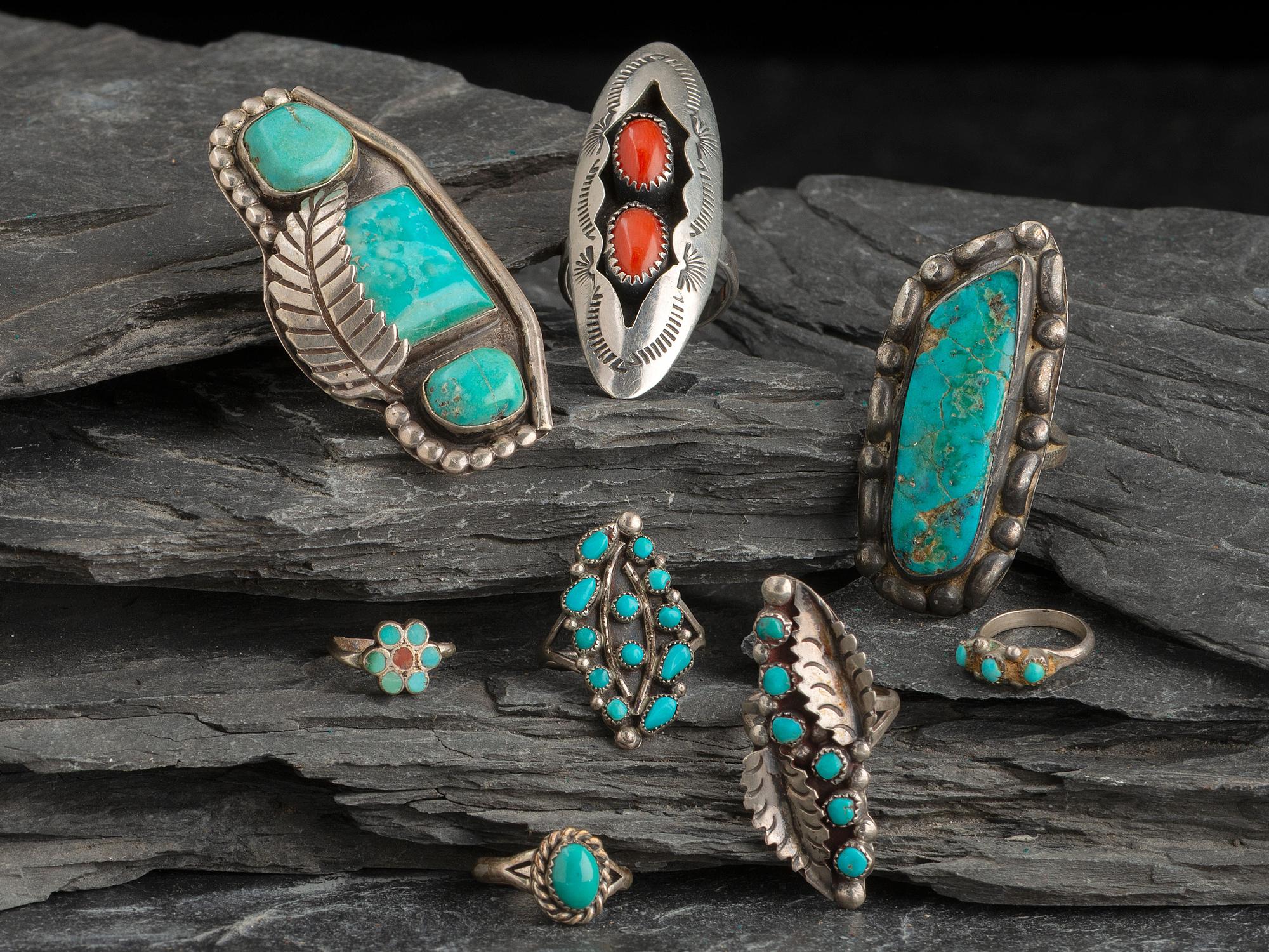 Assortment of Navajo Silver Rings