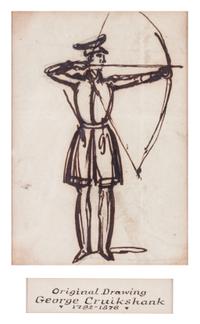 George Cruikshank, (British, 1792-1878), Two works: The Archers