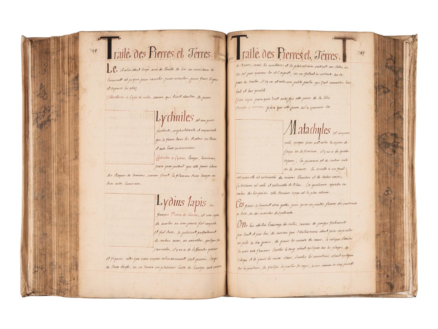 [REMEDIES -- MANUSCRIPT]. Spine title: "Traite des Animaux." France, ca 18th-century.