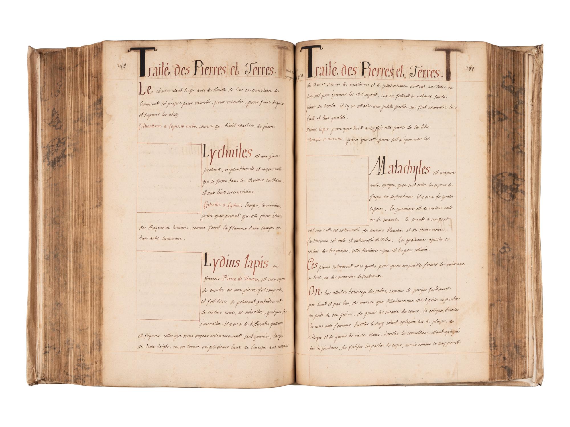 [REMEDIES -- MANUSCRIPT]. Spine title: "Traite des Animaux." France, ca 18th-century.