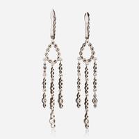 A Pair of 18K White Gold and Diamond Earrings