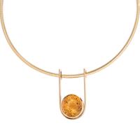 YELLOW GOLD AND CITRINE PENDANT/NECKLACE