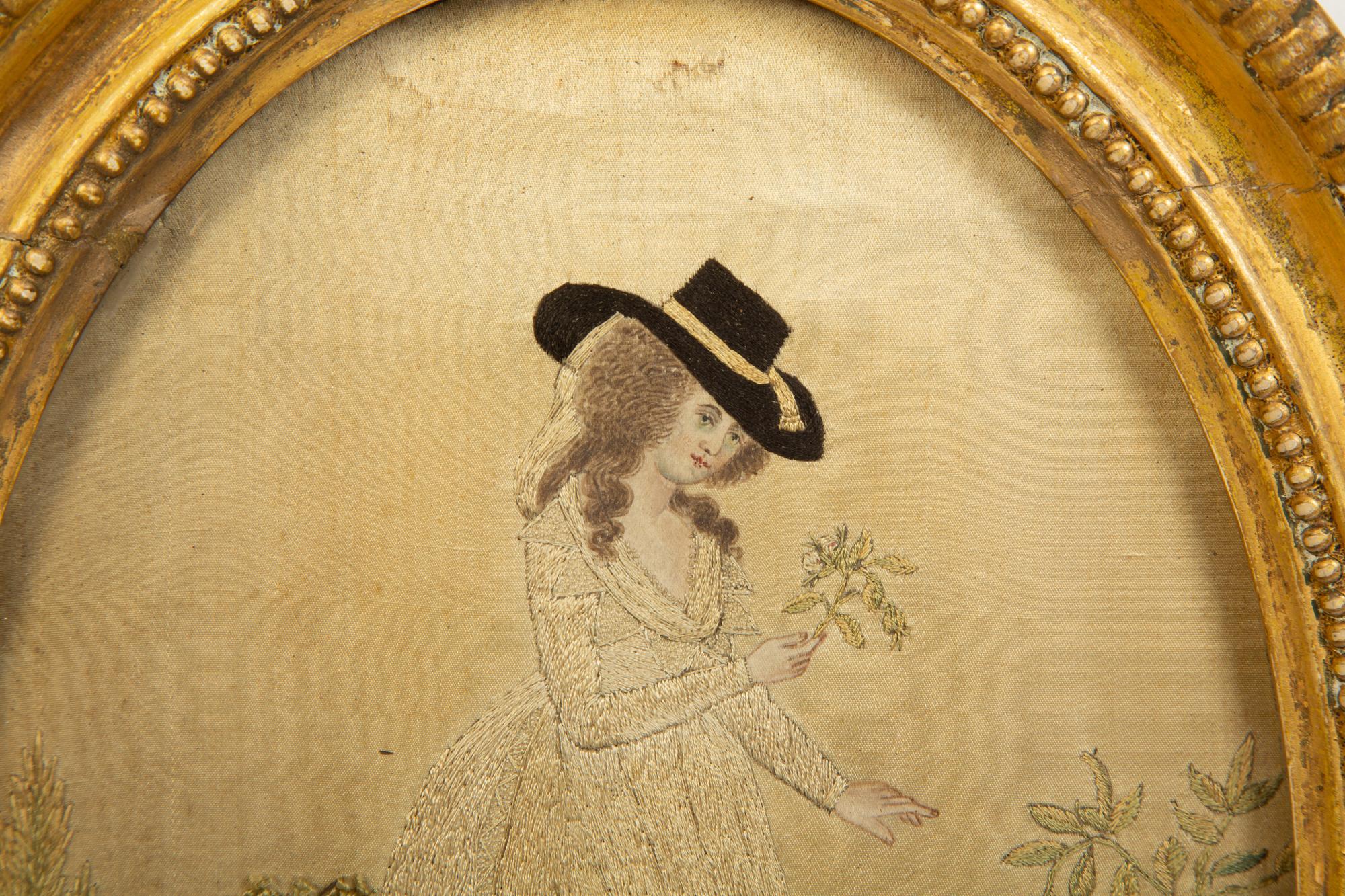 Three Continental and English Embroidered Needlework Pictures
