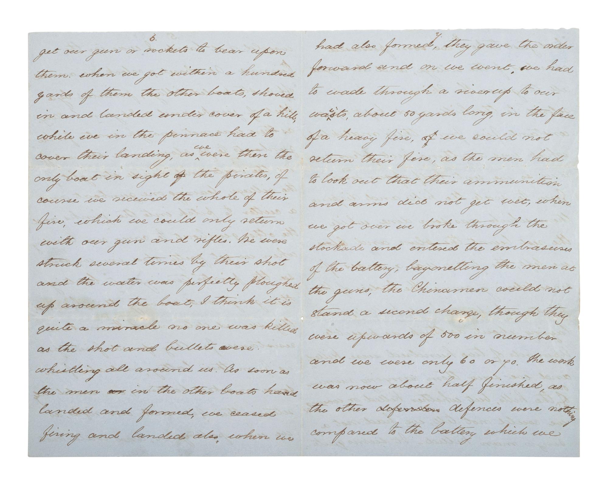 [MARITIME]. Markham, Sir Albert H. ALS on the HMS Niger describing pursuit of pirates. 1859.