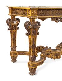 An Italian Carved Giltwood Marble-Top Center Table