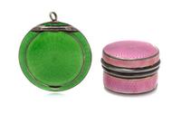 A Collection of Silver and Guilloche Enamel Boxes, 32.40 dwts.