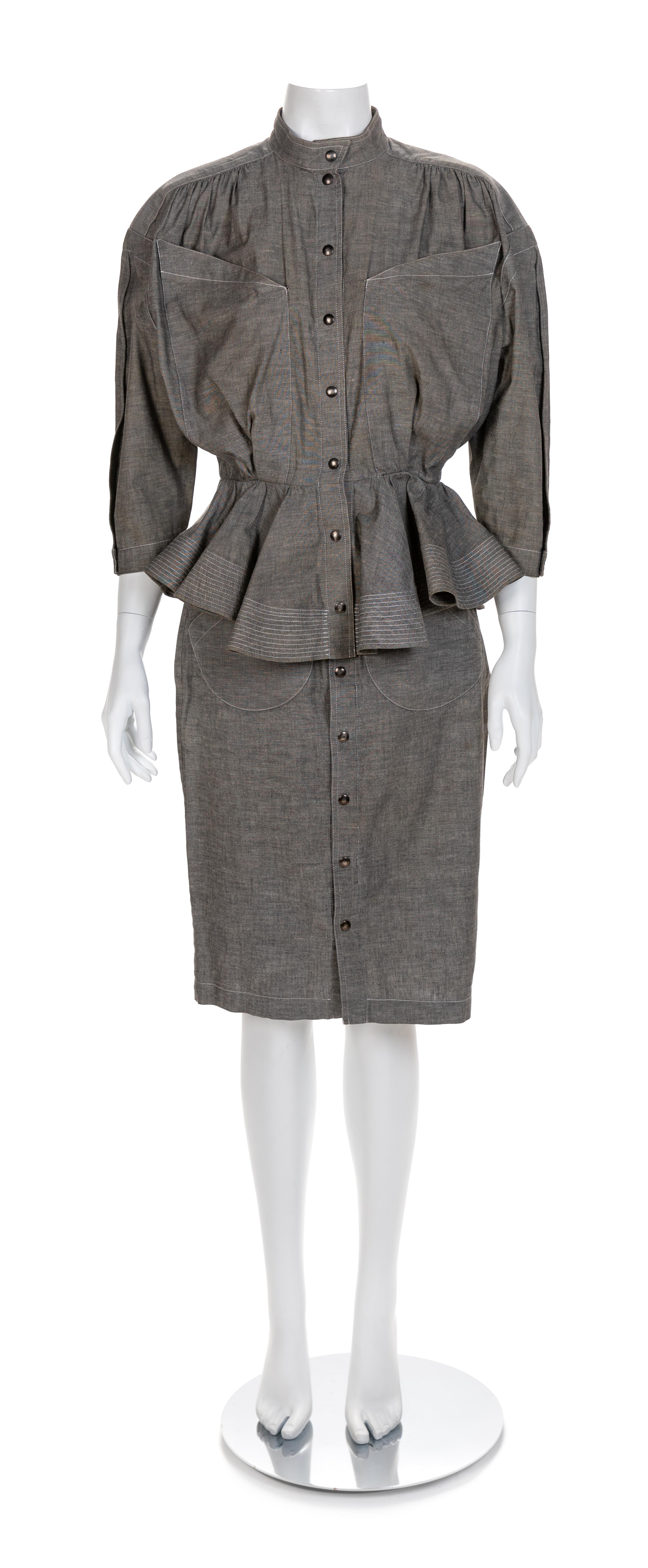 Thierry Mugler Blouse and Skirt, 1980-1990s Size label: 38