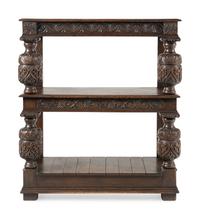 A Jacobean Style Carved Oak Two-Tier Server