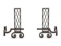 A Pair of French Art Deco Andirons — ATTRIBUTED TO PIERRE CHAREAU, SECOND QUARTER 20TH CENTURY