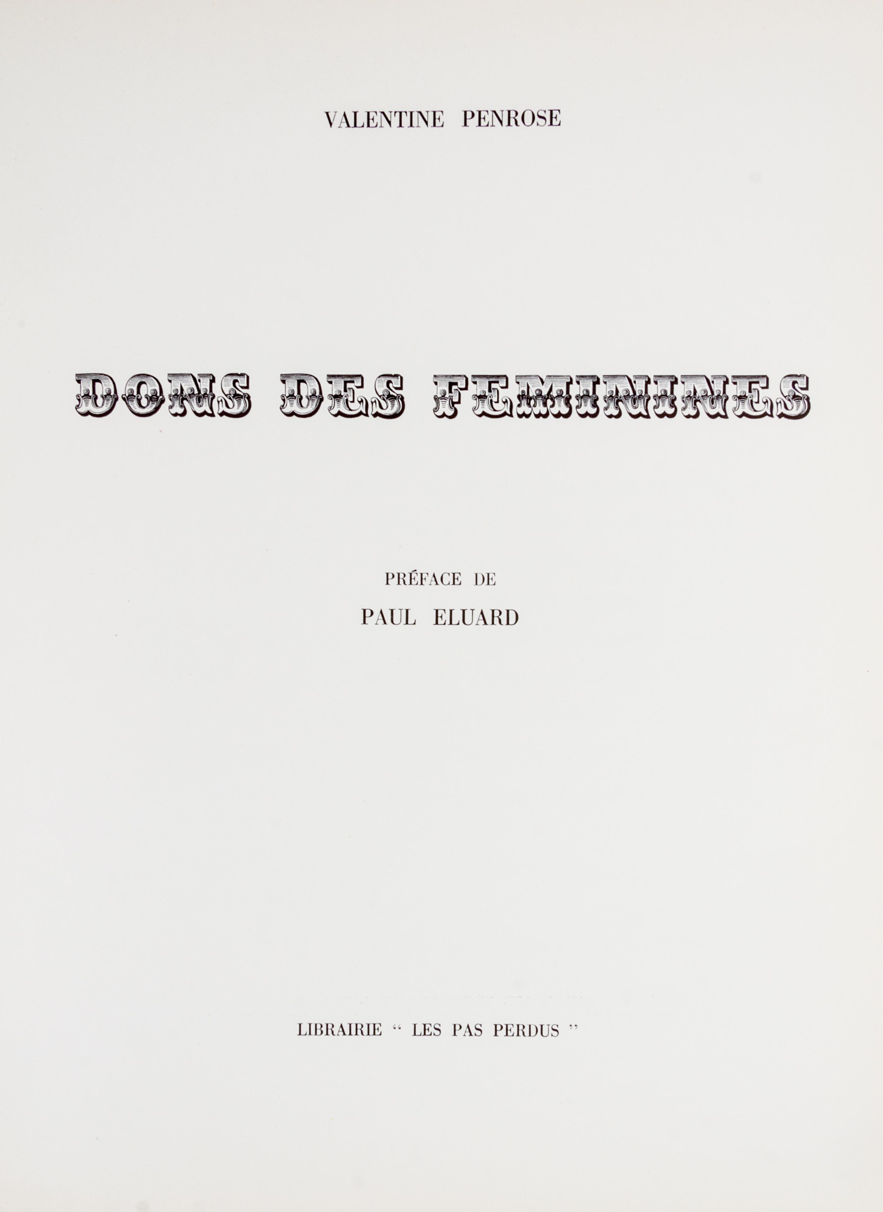 (PICASSO, PABLO) PENROSE, VALENTINE. Dons Des Feminines. Paris, 1951. Limited edition