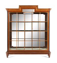A Biedermeier Style Part-Ebonized Walnut Vitrine Cabinet