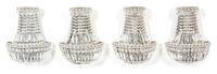 A Group of Four Cut Glass Wall Sconces Height 13 x width 10 x depth 6 inches. — 20TH CENTURY