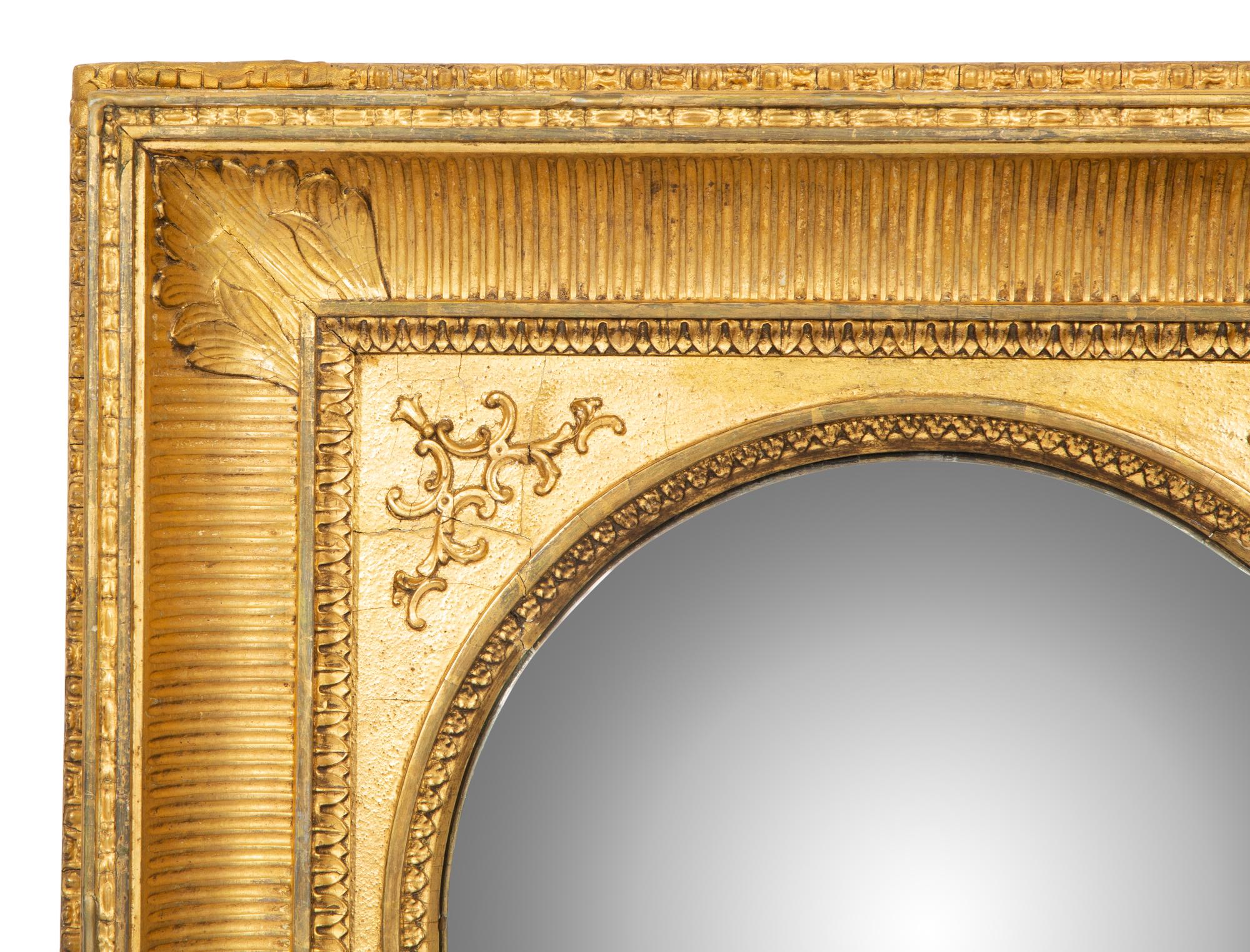 A French Gilt Gesso and Giltwood Framed Convex Mirror
