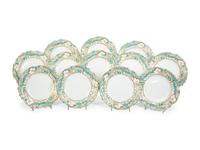 Twelve Gilman Collamore & Co. Minton Porcelain Luncheon Plates