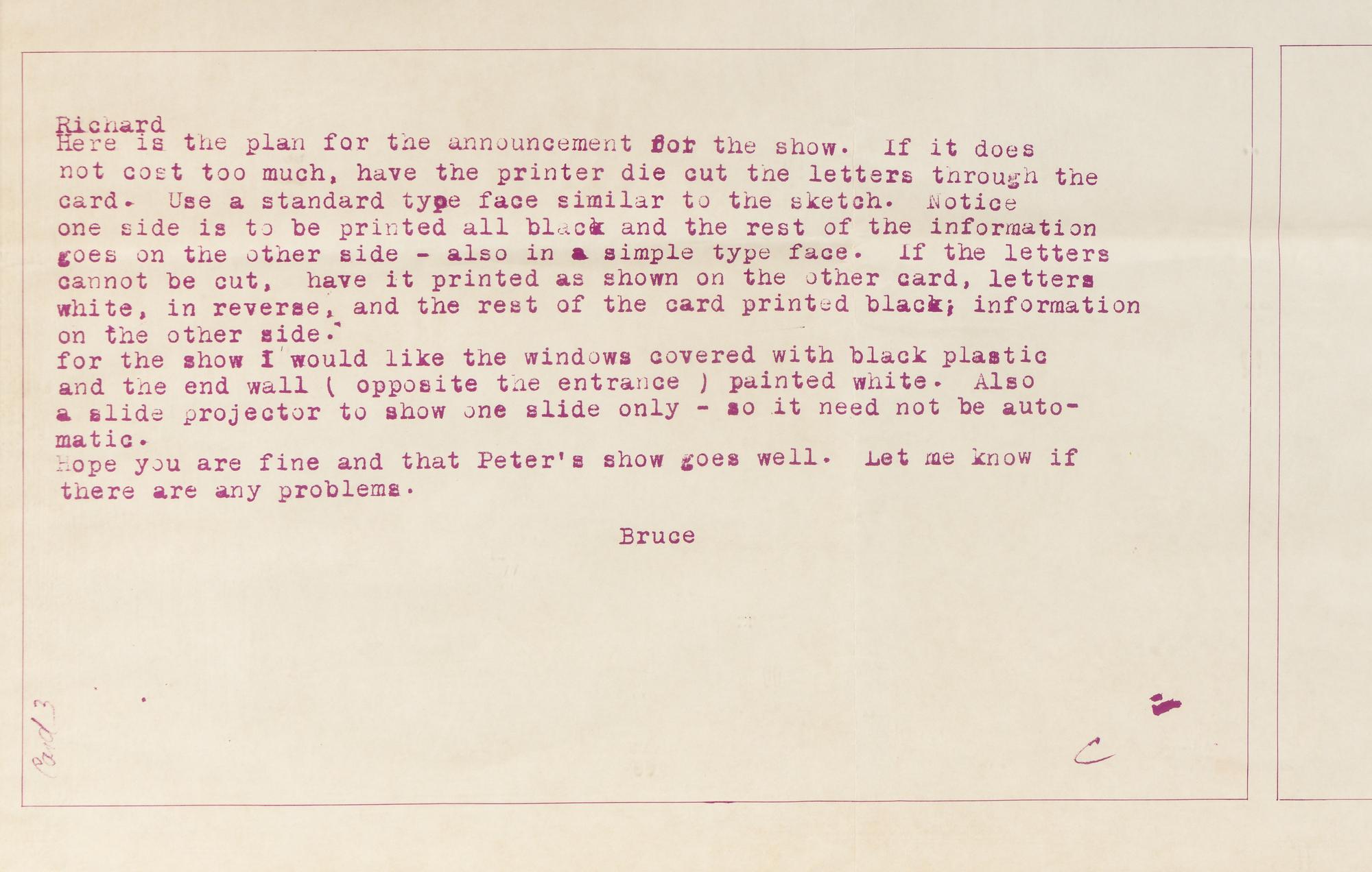 Study for an Announcement, 1987