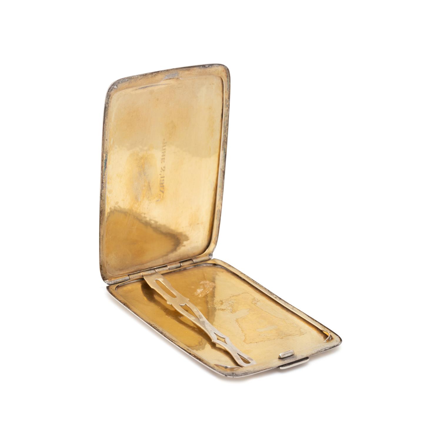 ART DECO, SILVER AND YELLOW GOLD CIGARETTE CASE